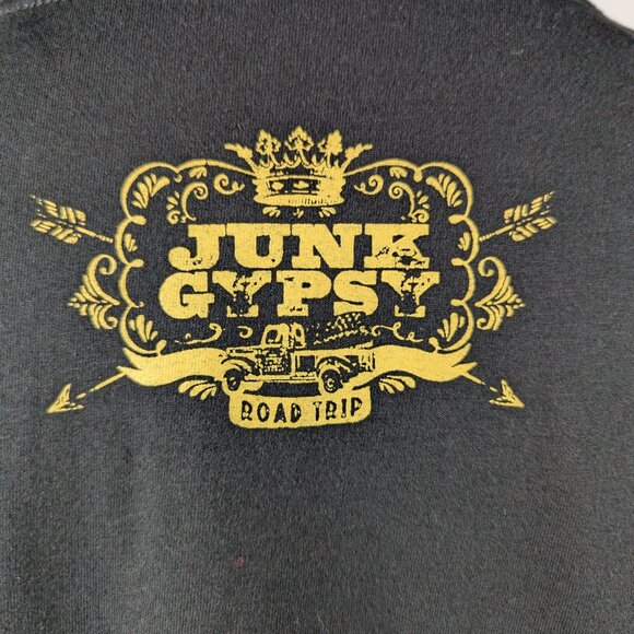 Junk Gypsy Black T-Shirt Tunic Short Sleeve Red Rose Texas Road Trip Size XXL - Picture 6 of 9